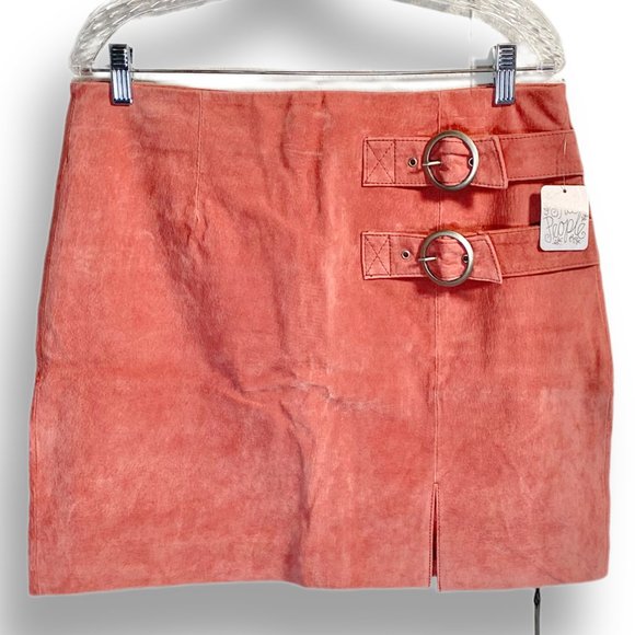 Free People, BLANKNYC, El Dorado Skirt, Dusty Coral, Leather, Mini Skirt, Siz 31 - Picture 2 of 8